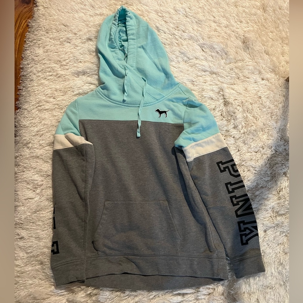 Sweater (Pink brand). Size XSmall. Blue & grey.